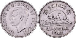 World Coins - Canada, George VI, 5 Cents, 1942, Royal Canadian Mint, Tombac, , KM:39