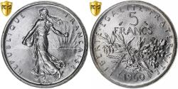 World Coins - France, 5 Francs, Semeuse, 1960, Paris, Silver, PCGS, MS(64), Gadoury:770, Le