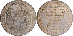 World Coins - France, Monneron de 5 Sols, Au serment, 1792, Birmingham, Copper,