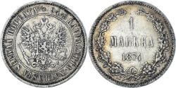 World Coins - Coin, Finland, Alexander II, Markka, 1874, Helsinki, , Silver, KM:3.2