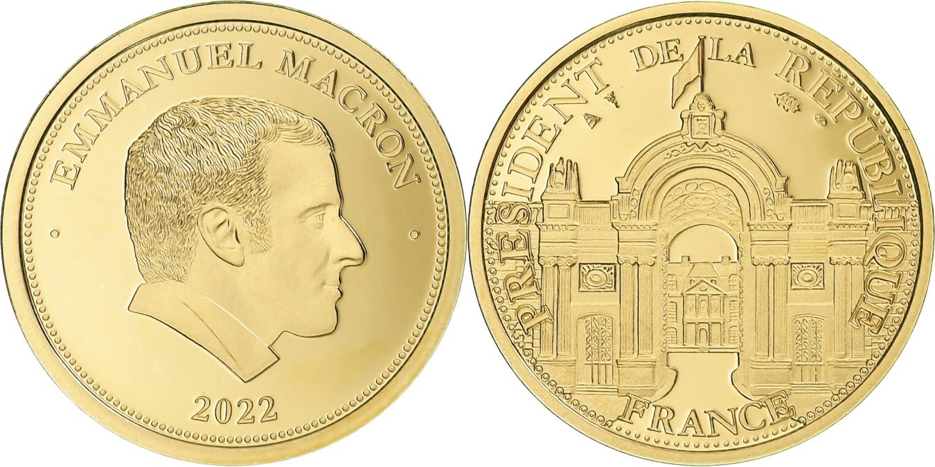 France, Medal, Emmanuel Macron, Président de la République, , Gold