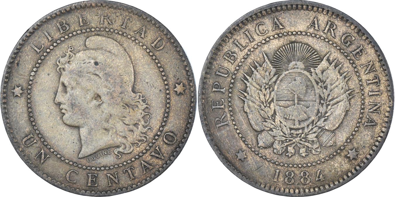 Coin, Argentina, Centavo, 1884 | South American Coins