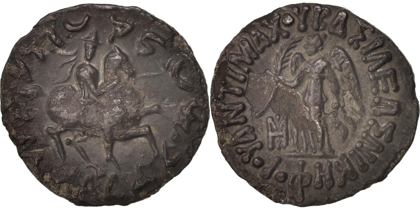 バクトリア王国　アンティマコス2世ニケフォロス　 Coin, Baktrian Kingdom, Antimachus II Nikephoros (171-160 BC