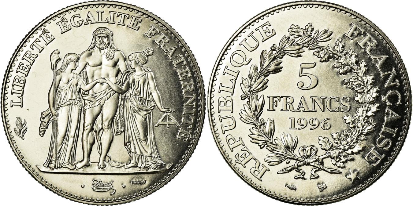 Coin, France, 5 Francs, 1996, , Copper-Nickel Plated Nickel
