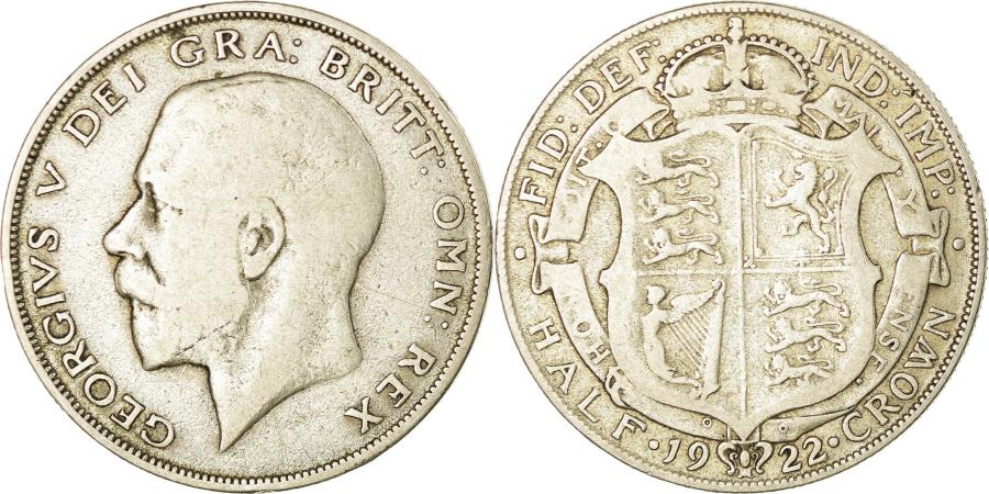 World Coins - Coin, Great Britain, George V, 1/2 Crown, 1922, , Silver, KM:818.1a