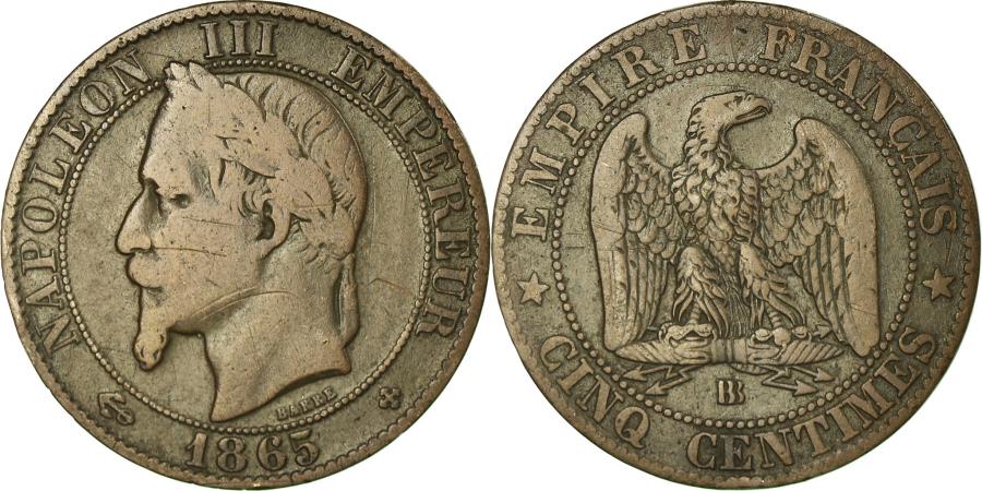 World Coins - Coin, France, Napoleon III, Napoléon III, 5 Centimes, 1865, Strasbourg
