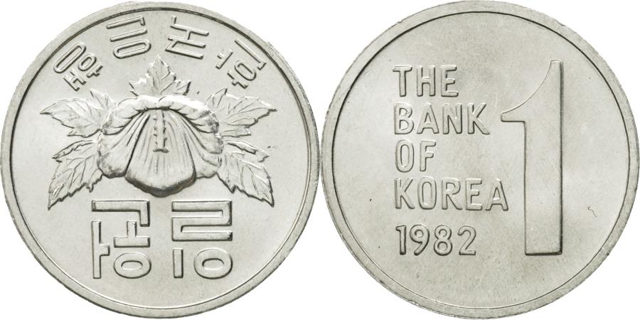 1 вон южная корея. One won korean Coin.