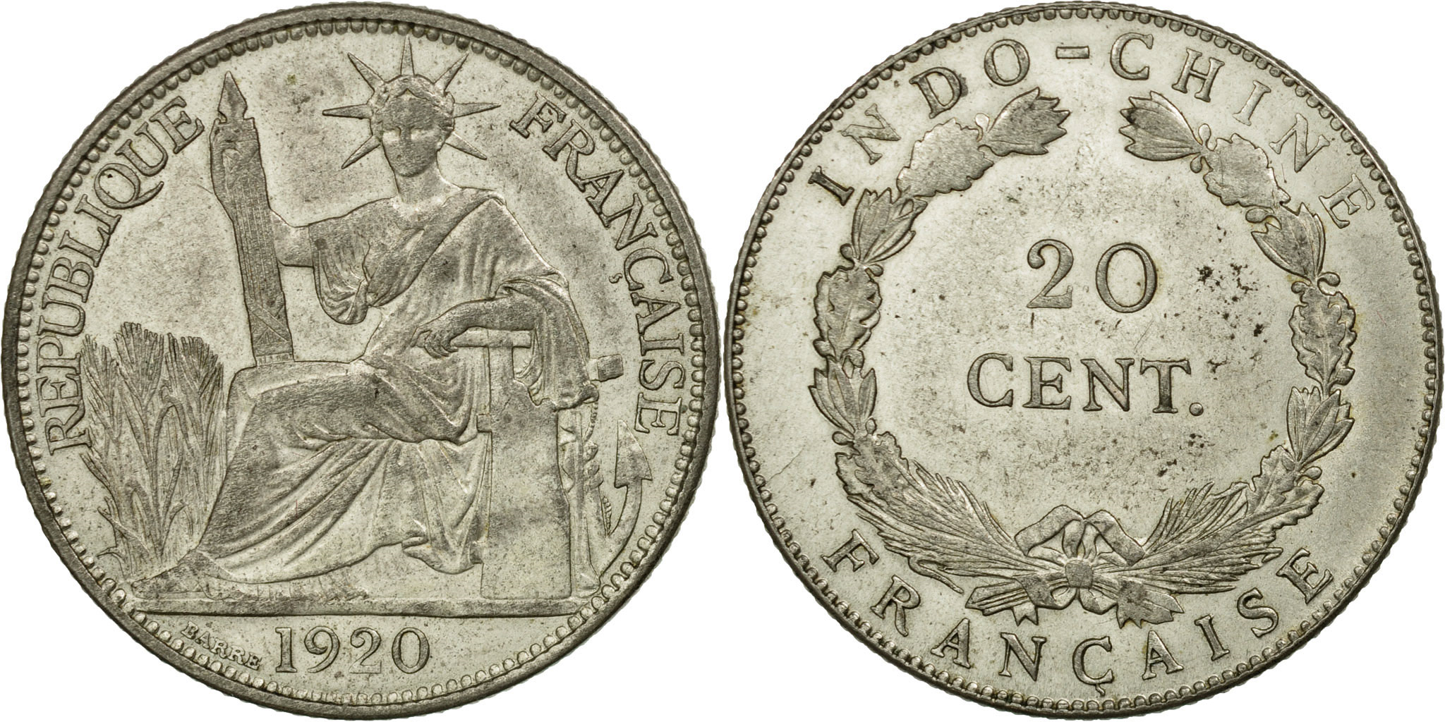 Coin, FRENCH INDO-CHINA, 20 Cents, 1920, San Francisco, , Silver