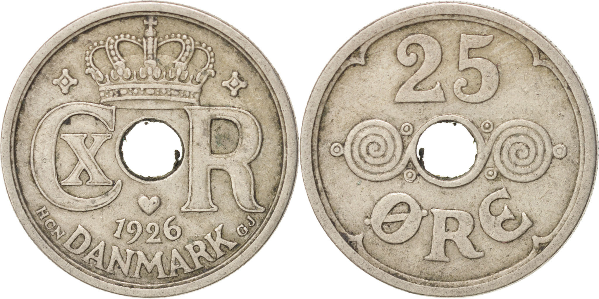 DENMARK, 25 Ore, 1926, Copenhagen, KM #823.1, , Copper-Nickel