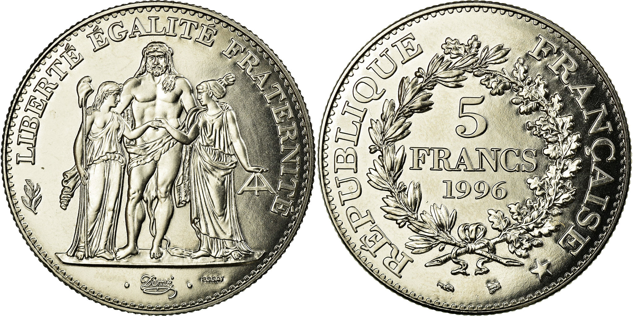 Coin, France, 5 Francs, 1996, , Copper-Nickel Plated Nickel