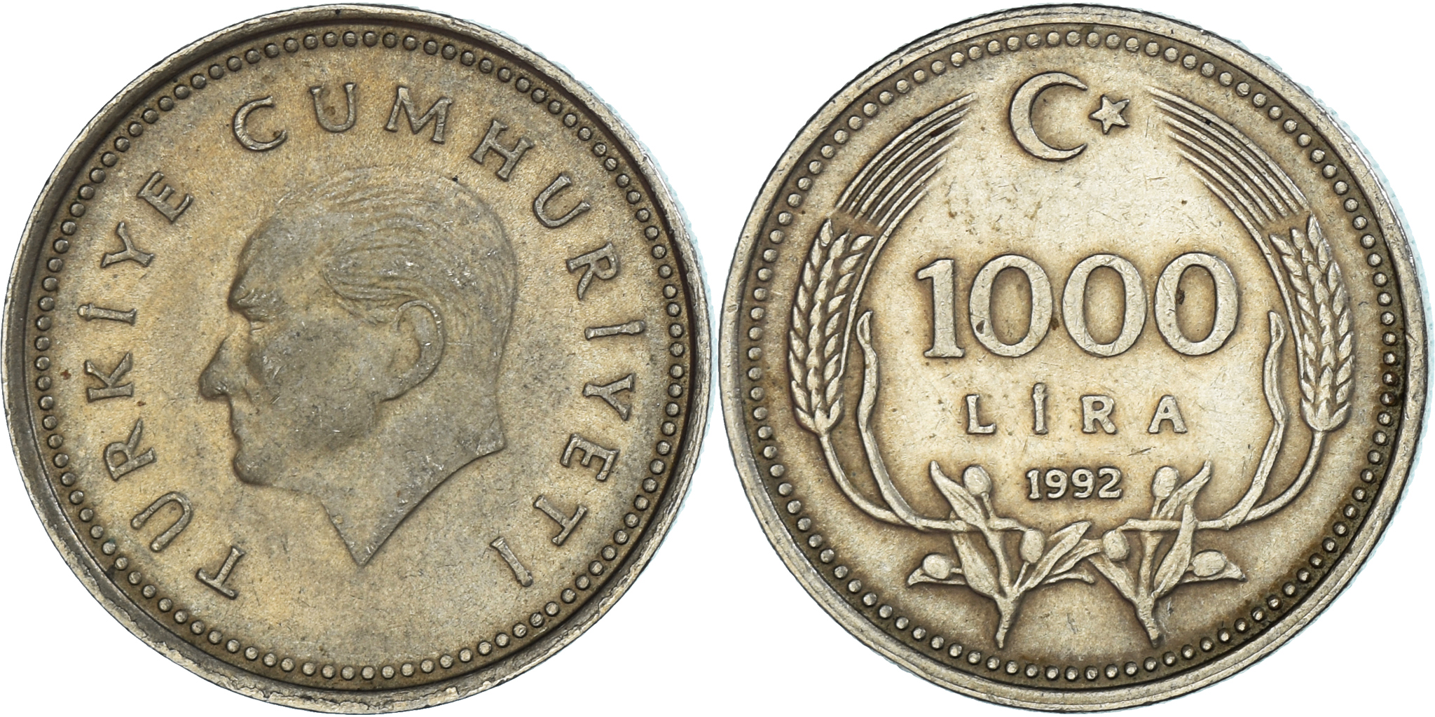 Coin, Turkey, 1000 Lira, 1992 | Asian and Middle Eastern Coins