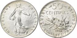 World Coins - France, 50 Centimes, Semeuse, 1918, Paris, Silver, , KM:854