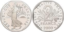 World Coins - France, 2 Francs, Semeuse, 2000, MDP, Série BE / Proof, Nickel,