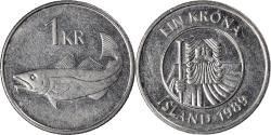 World Coins - Coin, Iceland, Krona, 1989