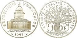 World Coins - Coin, France, Panthéon, 100 Francs, 1993, Paris, Proof, , Silver