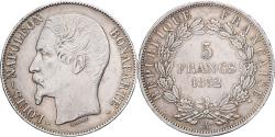 World Coins - France, Louis-Napoléon Bonaparte, 5 Francs, 1852, Paris, Grosse tête, Silver