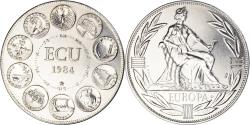 World Coins - France, Medal, Ecu Europa, Europe Assise, Politics, 1984,
