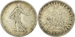 World Coins - Coin, France, Semeuse, Franc, 1903, Paris, , Silver, KM:844.1