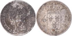World Coins - Coin, France, Charles X, 1/4 Franc, 1830, Lille, , Silver, KM:722.12