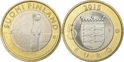 World Coins - Finland, 5 Euro, Stoat in Ostrobothnia, 2015, Vantaa, Bi-Metallic,