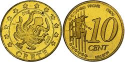 World Coins - Crete, 10 Euro Cent, Fantasy euro patterns, Essai-Trial, Proof, 2004, Brass
