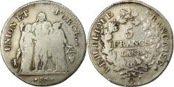World Coins - Coin, France, Union et Force, 5 Francs, AN 8, Perpignan, , Silver