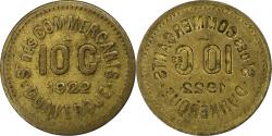 World Coins - France, Société des Commerçants - Dunkerque, 10 Centimes, 1922, Brass