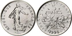 World Coins - France, 5 Francs, Semeuse, 1995, MDP, Série BU, Cupronickel,