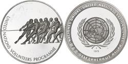 World Coins - France, Medal, Nations Unies, United Nations Volunteers Programme, 1973, Silver