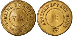 World Coins - France, Token, Bains du Rhône, V. A., Abonnement aux bains, , Brass