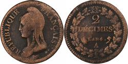 World Coins - France, 2 Décimes, Dupré, AN 4, Paris, Bronze, , Gadoury:300, KM:638