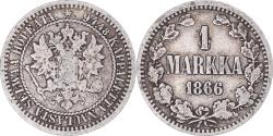 World Coins - Coin, Finland, Alexander II, Markka, 1866, Helsinki, , Silver, KM:3.1