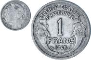 World Coins - France, Franc, Morlon, 1945, Beaumont - Le Roger, Aluminum, , KM:885a.2