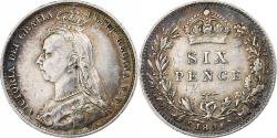 World Coins - Great Britain, Victoria, 6 Pence, 1891, Silver, , KM:760
