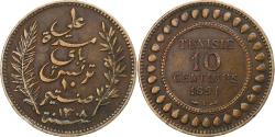 World Coins - Tunisia, Ali Bey, 10 Centimes, 1891, Paris, Bronze, , Lecompte:94