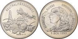 World Coins - Switzerland, 5 Ecu, Neutralitätsschutz, 1995, Copper-nickel,