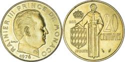 World Coins - Coin, Monaco, Rainier III, 20 Centimes, 1976, , Aluminum-Bronze