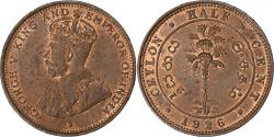 World Coins - Ceylon, George V, 1/2 Cent, 1926, Heaton, Copper, , KM:106
