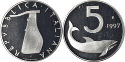 World Coins - Coin, Italy, 5 Lire, 1997, Rome, Proof, , Aluminum, KM:92