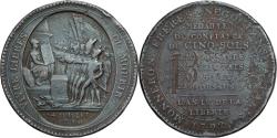 World Coins - France, Monneron de 5 Sols, 1792, Birmingham, Bronze,