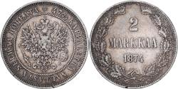 World Coins - Coin, Finland, Alexander II, 2 Markkaa, 1874, Helsinki, , Silver