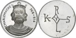 World Coins - France, Medal, Les Rois de France, Charlemagne, Silver,