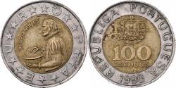 World Coins - Portugal, 100 Escudos, 1990, Bi-Metallic, , KM:645.1