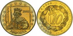 World Coins - Andorra, 10 Euro Cent, Fantasy euro patterns, Essai-Trial, Proof, 2003, Brass
