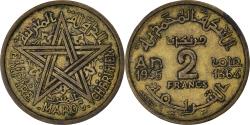 World Coins - Coin, Morocco, Mohammed V, 2 Francs, 1945, Paris, , Aluminum-Bronze