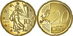 World Coins - France, 20 Euro Cent, 2011, Paris, Proof / BE, , Brass, Gadoury:5a