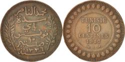 World Coins - Coin, Tunisia, Muhammad al-Nasir Bey, 10 Centimes, 1917, Paris,