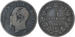 World Coins - Coin, Italy, Vittorio Emanuele II, 5 Centesimi, 1861, Milan, , Copper