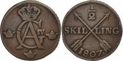 World Coins - Sweden, Gustaf IV Adolf, 1/2 Skilling, 1807, Copper, , KM:565