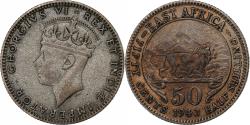 World Coins - EAST AFRICA, George VI, 50 Cents, 1943, Silver, , KM:27